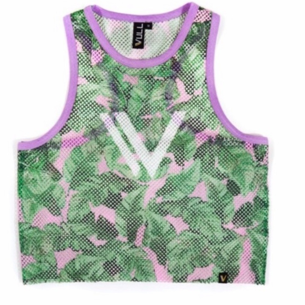 VULL SPORT JERSEY CROP TANK SZ M